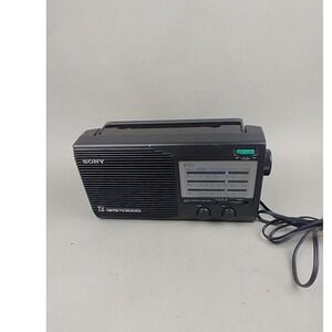 Sony ICF-34 Portable Radio AM FM TV Weather 4-Band AC DC Vtg. WORKS NO ANTENNA